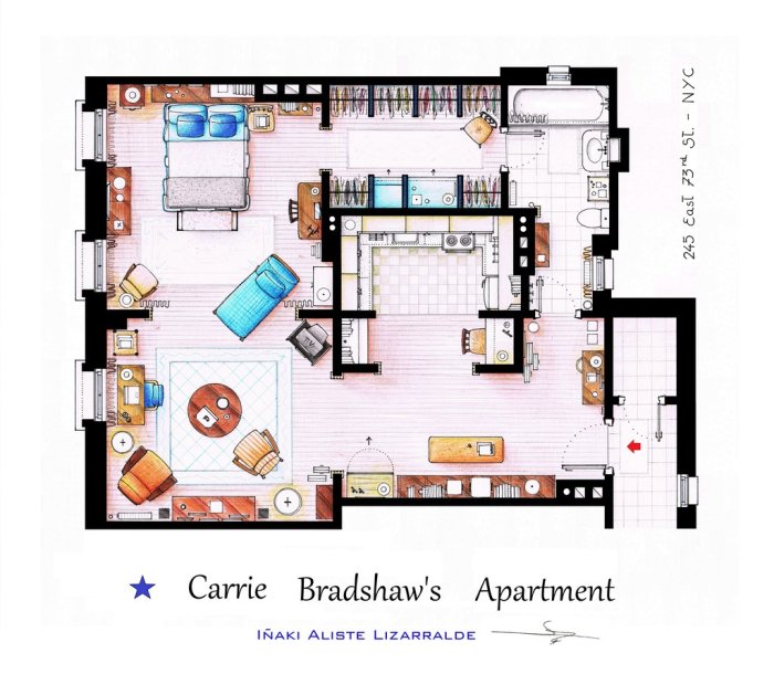 Και φυσικά, το διαμέρισμα της Carrie Bradshaw από το Sex and the City